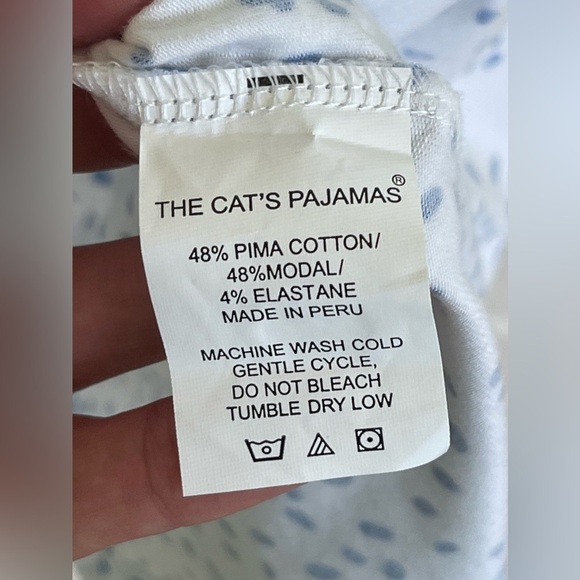 Size Small The Cat’s Pajamas Blue Polka Dot Sleeveless Nightgown - Picture 3 of 4